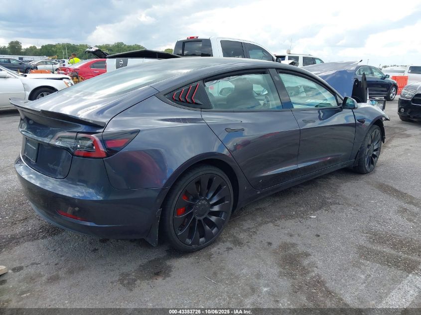 2022 Tesla Model 3 Performance Dual Motor All-Wheel Drive VIN: 5YJ3E1EC2NF306973 Lot: 43383726