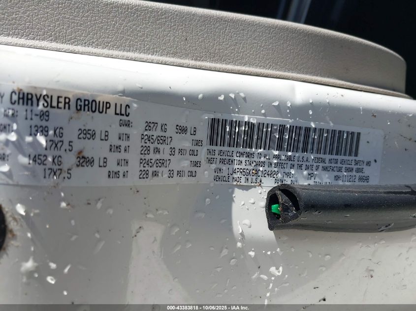 2010 Jeep Grand Cherokee Limited VIN: 1J4PR5GK6AC124020 Lot: 43383818