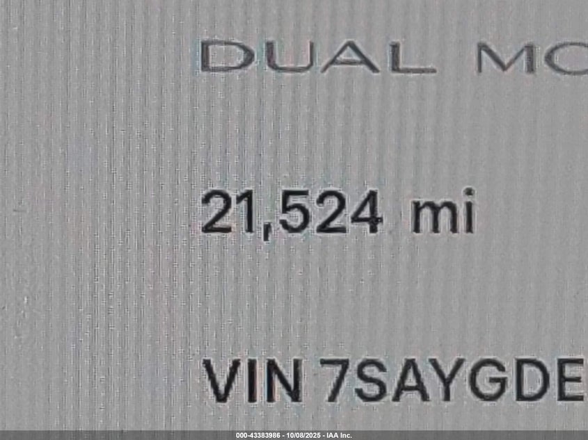 2025 Tesla Model Y Long Range Dual Motor All-Wheel Drive VIN: 7SAYGDEE8SA342844 Lot: 43383986