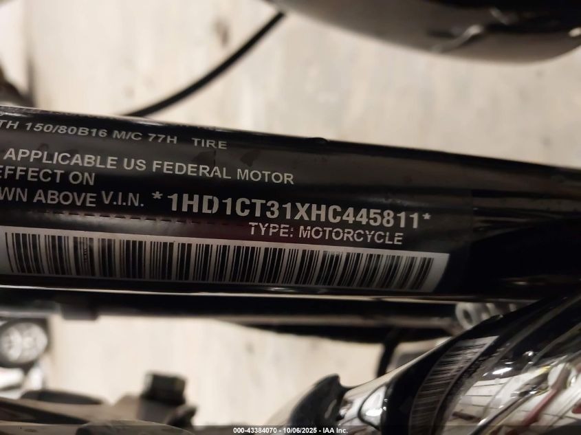 2017 Harley-Davidson Xl1200 C VIN: 1HD1CT31XHC445811 Lot: 43384070