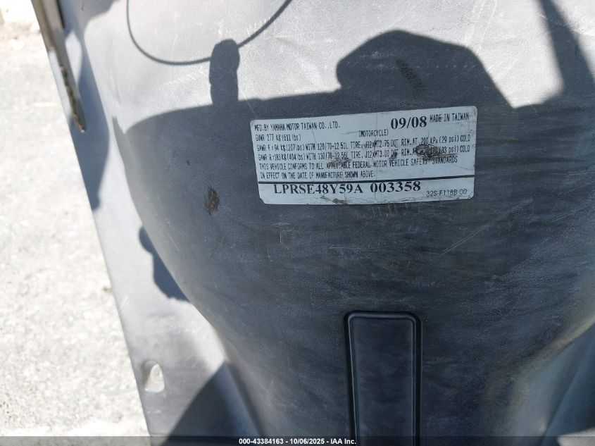 2009 Yamaha Yw125 VIN: LPRSE48Y59A003358 Lot: 43384163