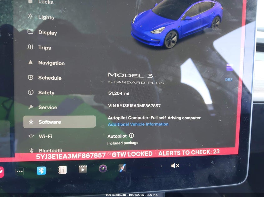 2021 Tesla Model 3 Standard Range Plus Rear-Wheel Drive VIN: 5YJ3E1EA3MF867857 Lot: 43384238
