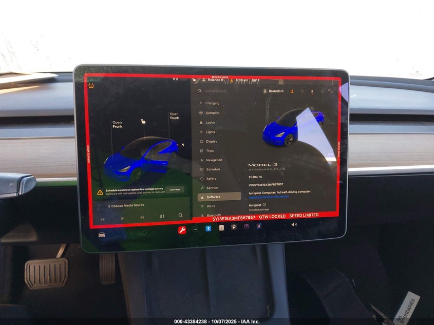 2021 Tesla Model 3 Standard Range Plus Rear-Wheel Drive VIN: 5YJ3E1EA3MF867857 Lot: 43384238