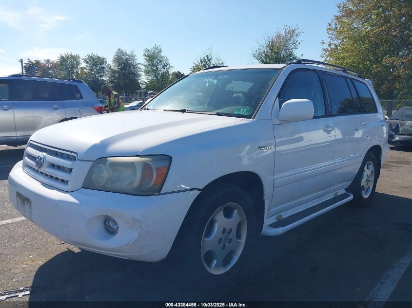 2006 Toyota Highlander Limited V6 VIN: JTEDP21A460094307 Lot: 43384456