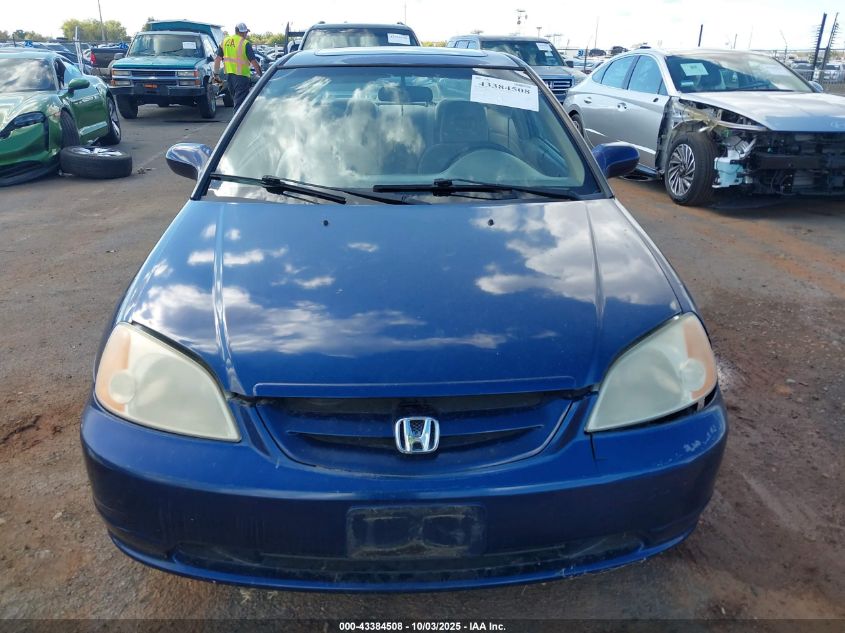2001 Honda Civic Ex VIN: 1HGEM229X1L011039 Lot: 43384508
