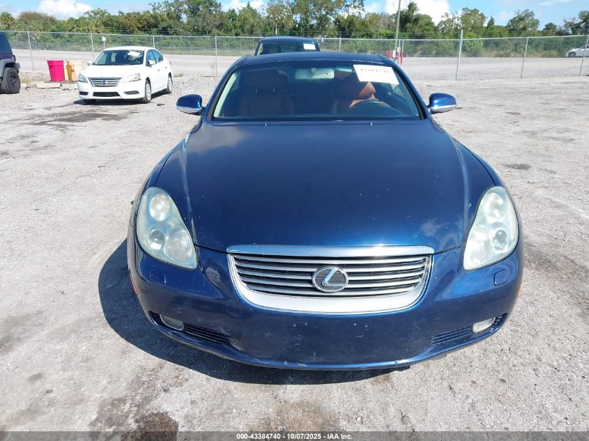 2002 Lexus Sc 430 VIN: JTHFN48YX20022943 Lot: 43384740