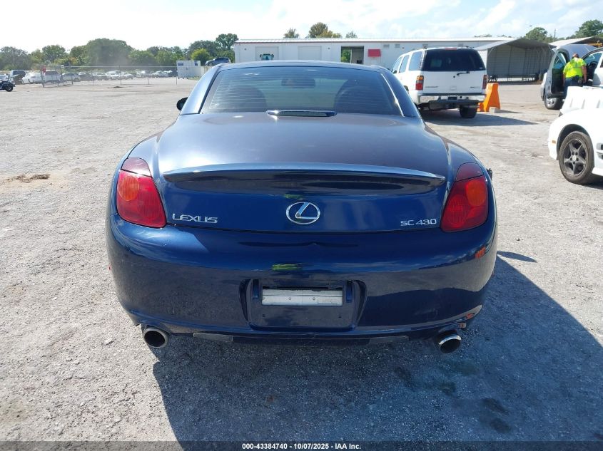 2002 Lexus Sc 430 VIN: JTHFN48YX20022943 Lot: 43384740