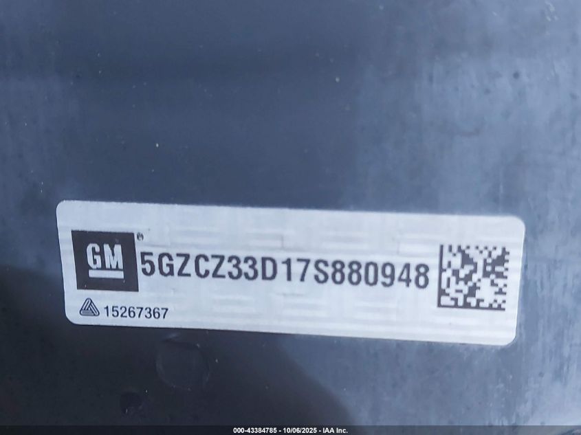 2007 Saturn Vue 4 Cyl VIN: 5GZCZ33D17S880948 Lot: 43384785
