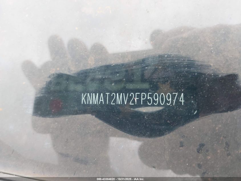 2015 Nissan Rogue S VIN: KNMAT2MV2FP590974 Lot: 43384820