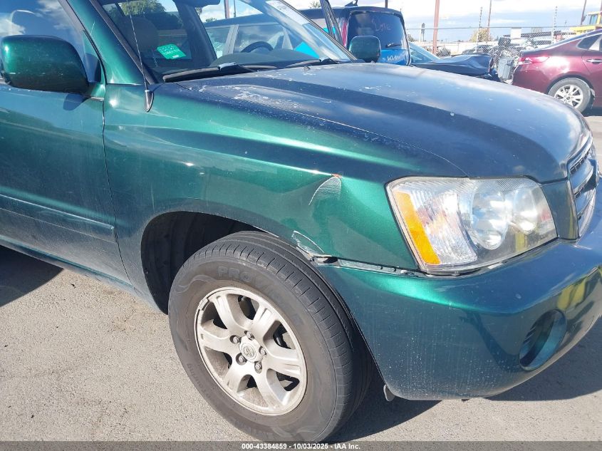 2002 Toyota Highlander VIN: JTEGD21A020042026 Lot: 43384859