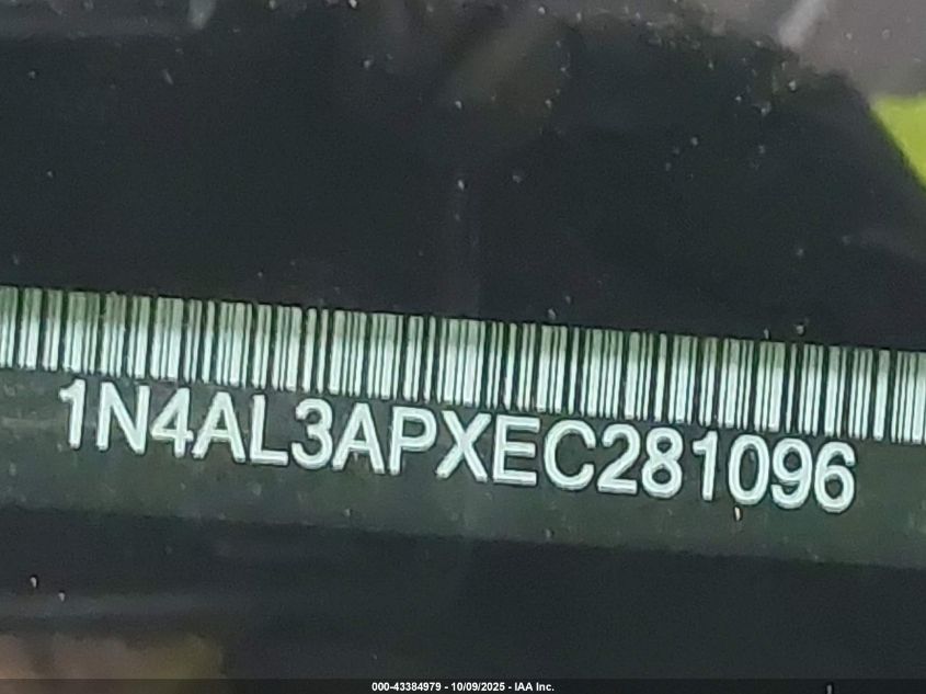 2014 Nissan Altima 2.5 S VIN: 1N4AL3APXEC281096 Lot: 43384979