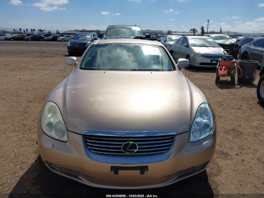 2002 Lexus Sc 430 VIN: JTHFN48Y120027996 Lot: 43385089
