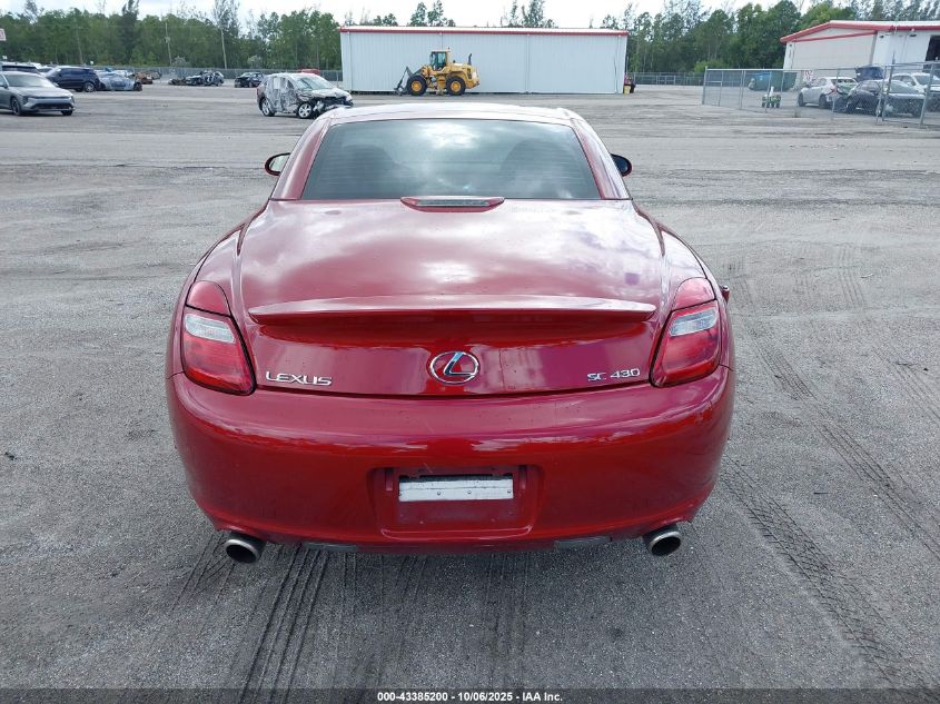 2006 Lexus Sc 430 VIN: JTHFN48Y469001829 Lot: 43385200