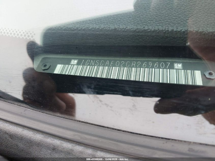 2012 Chevrolet Tahoe Ls VIN: 1GNSCAE02CR269607 Lot: 43385309