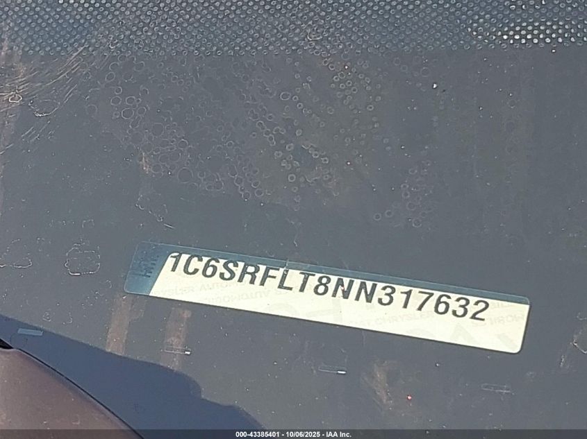 2022 Ram 1500 Rebel 4X4 5'7 Box VIN: 1C6SRFLT8NN317632 Lot: 43385401