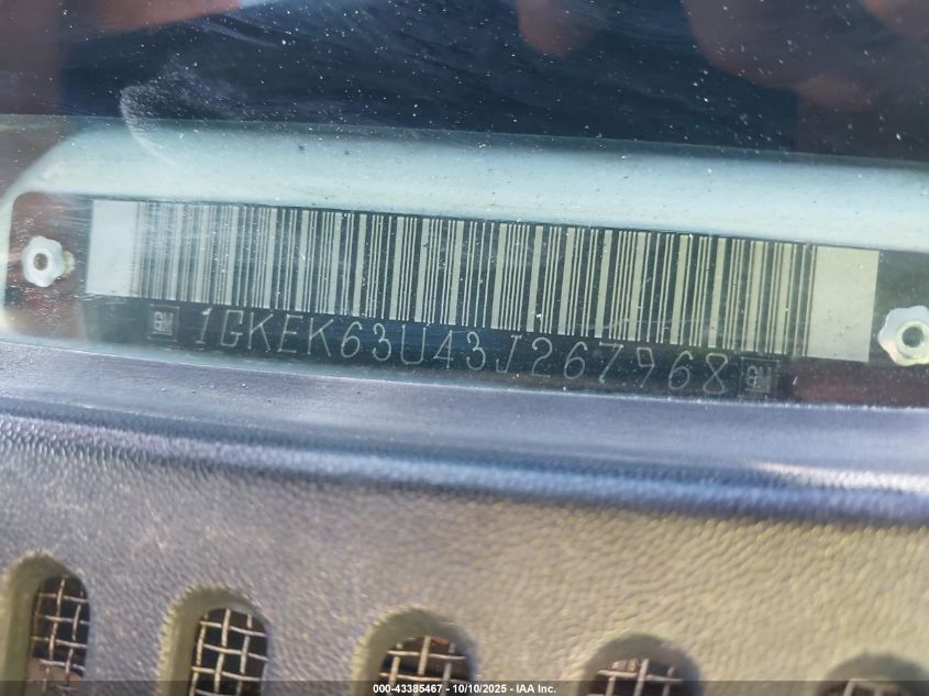 2003 GMC Yukon Denali VIN: 1GKEK63U43J267968 Lot: 43385467