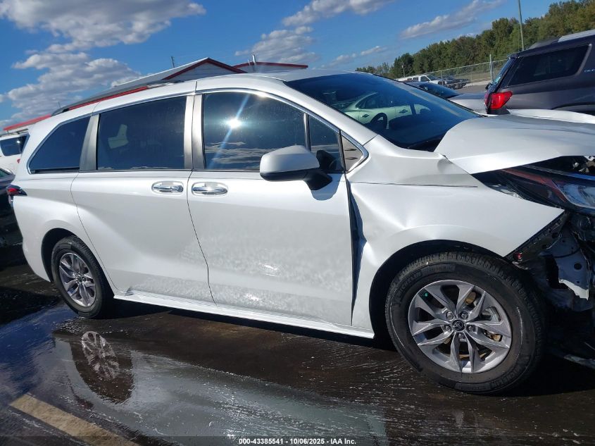 2022 Toyota Sienna Xle VIN: 5TDYRKEC0NS087877 Lot: 43385541