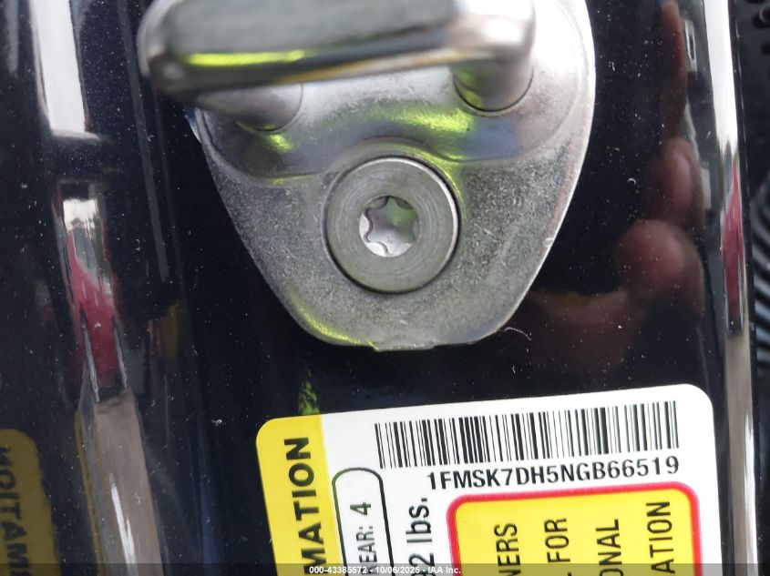 2022 Ford Explorer Xlt VIN: 1FMSK7DH5NGB66519 Lot: 43385572