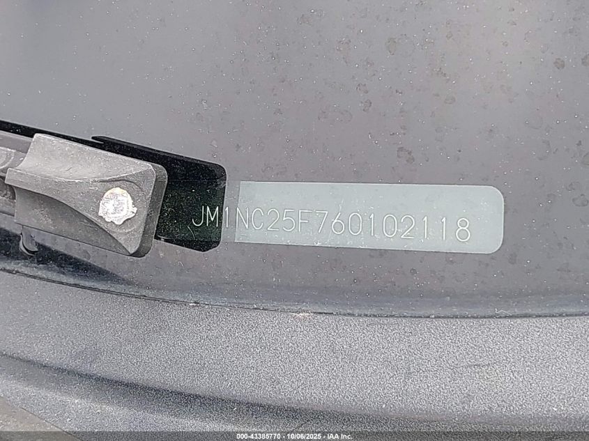 2006 Mazda Mx-5 Grand Touring VIN: JM1NC25F760102118 Lot: 43385770