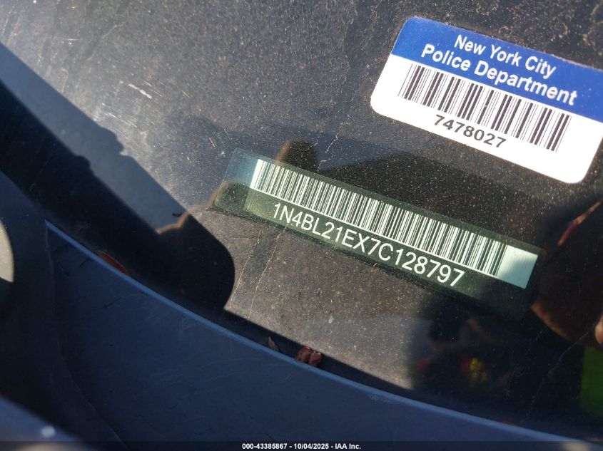 2007 Nissan Altima 3.5 Sl VIN: 1N4BL21EX7C128797 Lot: 43385867