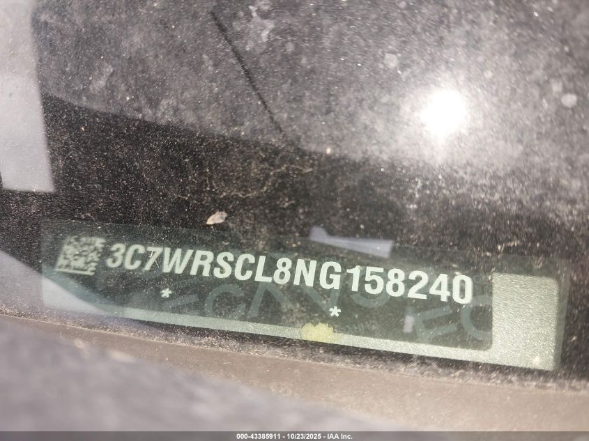 2022 Ram 3500 Chassis Tradesman/Slt/Laramie/Limited VIN: 3C7WRSCL8NG158240 Lot: 43385911