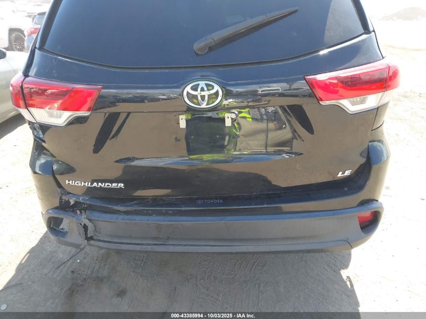 2019 Toyota Highlander Le VIN: 5TDZZRFH0KS291517 Lot: 43385994
