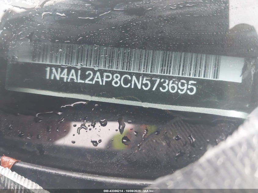 2012 Nissan Altima 2.5 S VIN: 1N4AL2AP8CN573695 Lot: 43386214