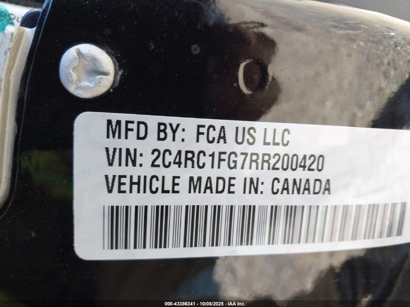 2024 Chrysler Pacifica Touring VIN: 2C4RC1FG7RR200420 Lot: 43386341