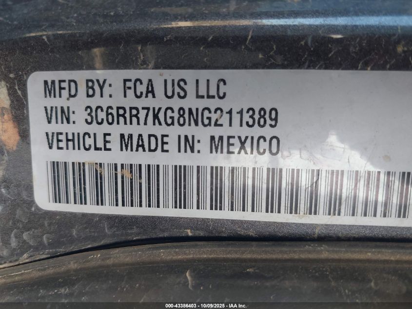 2021 Ram 1500 Classic Warlock 4X4 6'4 Box VIN: 1C6RR7GG2MS523773 Lot: 43386403