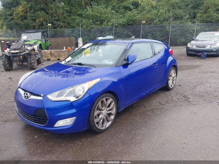 2013 Hyundai Veloster Base W/Black VIN: KMHTC6AD1DU106136 Lot: 43386422