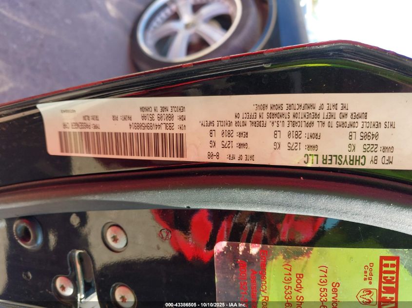 2009 Dodge Challenger Se VIN: 2B3LJ44V89H508914 Lot: 43386505