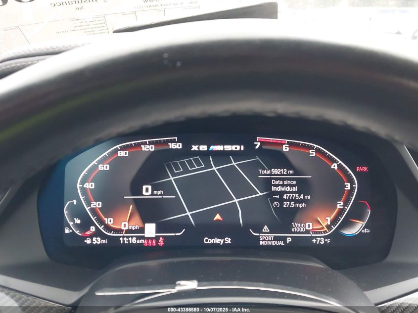 2021 BMW X6 M50I VIN: 5UXCY8C07M9H53236 Lot: 43386580