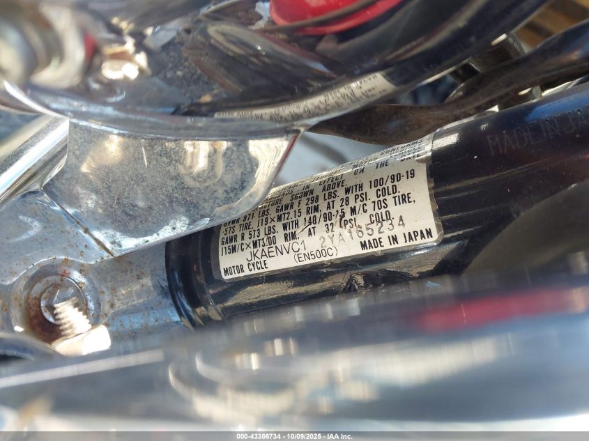 2000 Kawasaki En500 C VIN: JKAENVC12YA165234 Lot: 43386734