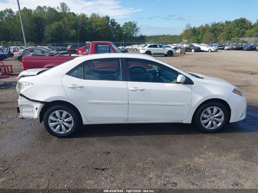 2015 Toyota Corolla Le VIN: 2T1BURHEXFC303352 Lot: 43387045