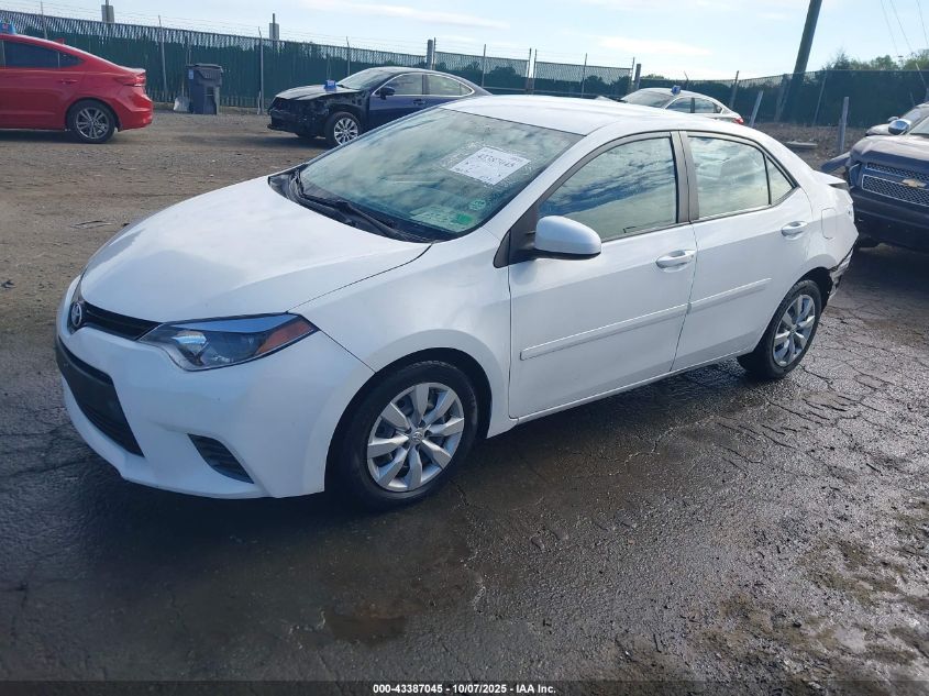 2015 Toyota Corolla Le VIN: 2T1BURHEXFC303352 Lot: 43387045