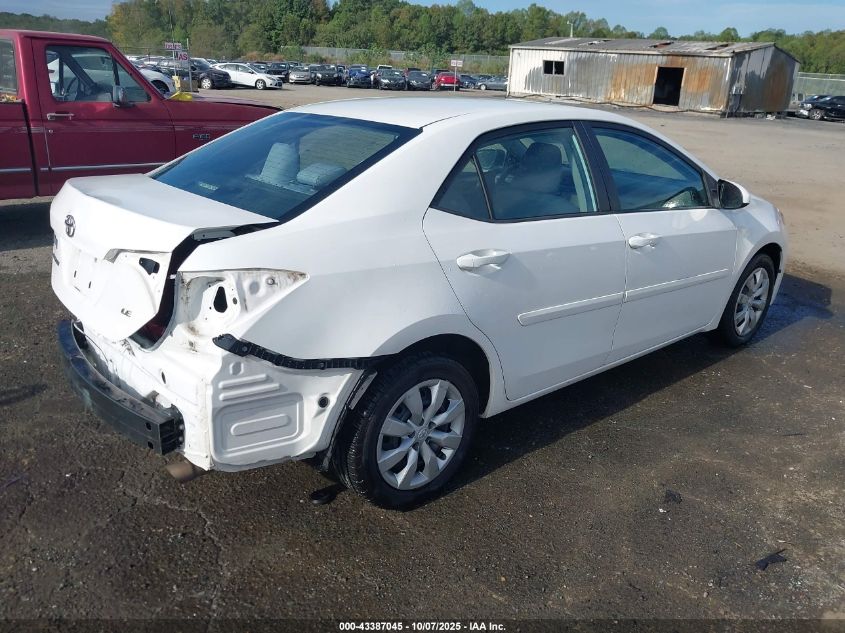 2015 Toyota Corolla Le VIN: 2T1BURHEXFC303352 Lot: 43387045