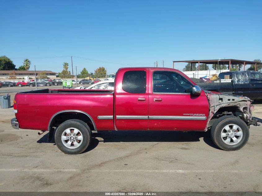 2000 Toyota Tundra Sr5 V8 VIN: 5TBBT4415YS001401 Lot: 43387080