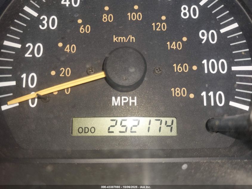 2000 Toyota Tundra Sr5 V8 VIN: 5TBBT4415YS001401 Lot: 43387080