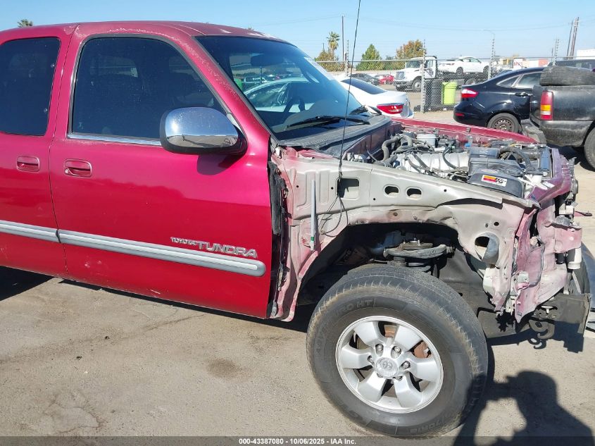 2000 Toyota Tundra Sr5 V8 VIN: 5TBBT4415YS001401 Lot: 43387080