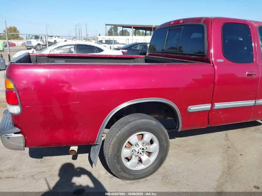 2000 Toyota Tundra Sr5 V8 VIN: 5TBBT4415YS001401 Lot: 43387080