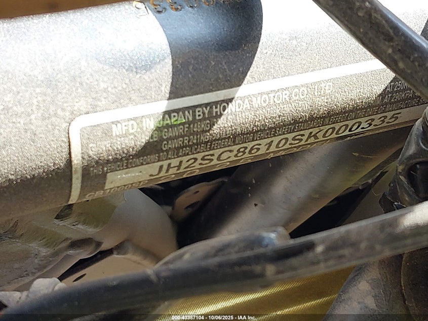 2025 HONDA CB1000 SP JH2SC8610SK000335