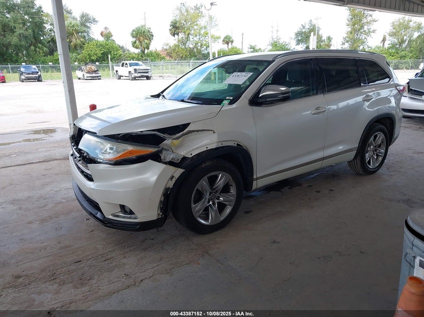 2016 TOYOTA HIGHLANDER LIMITED V6 5TDYKRFH7GS149298