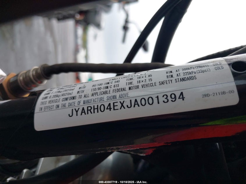 2018 YAMAHA SR400 JYARH04EXJA001394