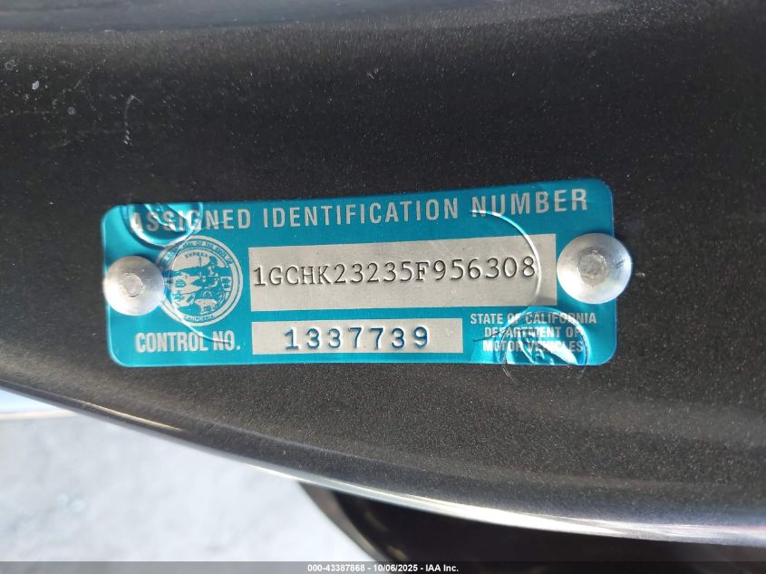 2005 Chevrolet Silverado 2500Hd Lt VIN: 1GCHK23235F956308 Lot: 43387868