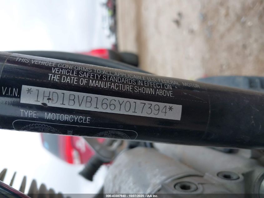 2006 Harley-Davidson Fxsti VIN: 1HD1BVB166Y017394 Lot: 43387940