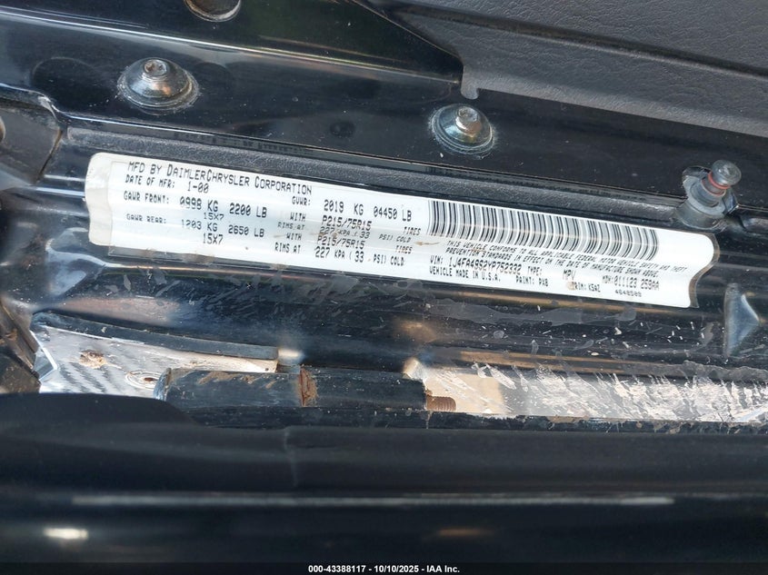 1J4FA49S2YP752332 2000 JEEP WRANGLER photo no. 9