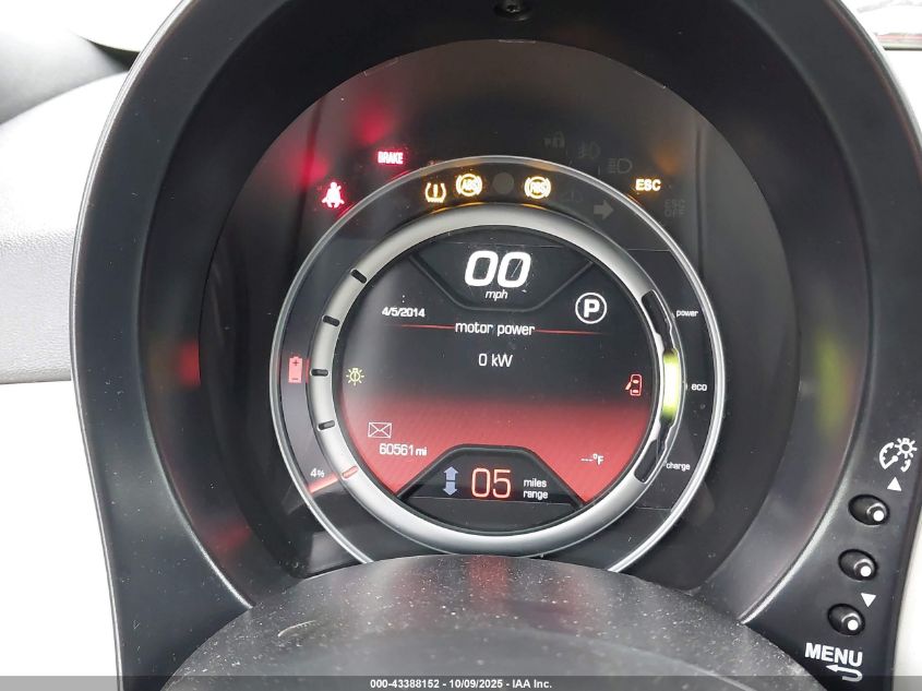 2015 Fiat 500E Battery Electric VIN: 3C3CFFGE1FT549836 Lot: 43388152