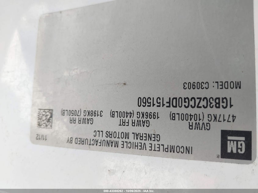 2013 Chevrolet Silverado 3500Hd Work Truck VIN: 1GB3CZCG0DF151560 Lot: 43388262