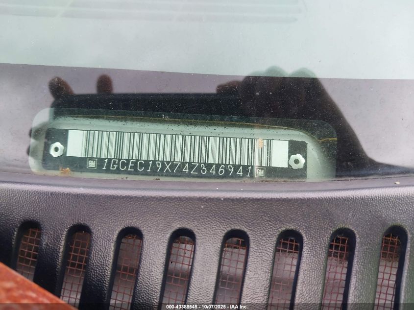 2004 Chevrolet Silverado 1500 Work Truck VIN: 1GCEC19X74Z346941 Lot: 43388545