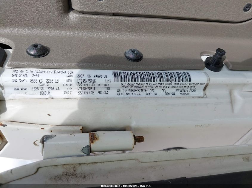 2004 Jeep Wrangler Rubicon VIN: 1J4FA69S34P748764 Lot: 43388833